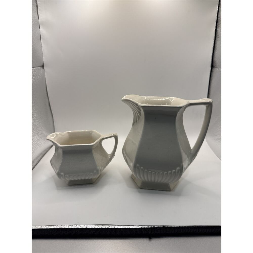 Vintage Wm Adams Ironstone Pitchers Set Of 2